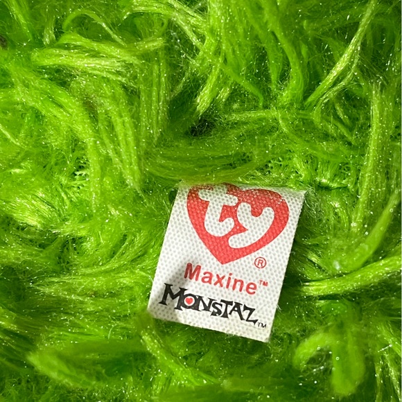 Collectors Ty Monstaz Beanie Maxine 8” Medium Green Stuffed Toy - Picture 8 of 9